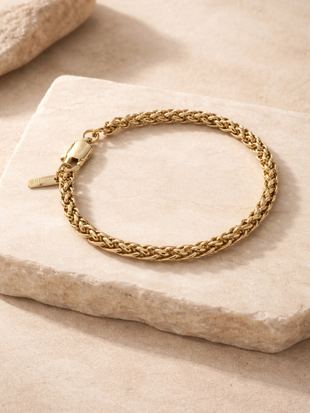 Pulseira Masculina Malha Simples Dourada
