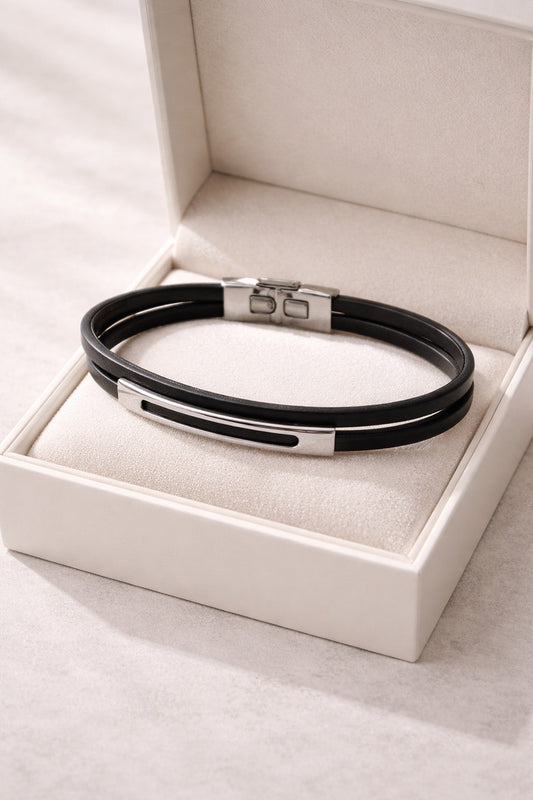 Pulseira Masculina de Couro